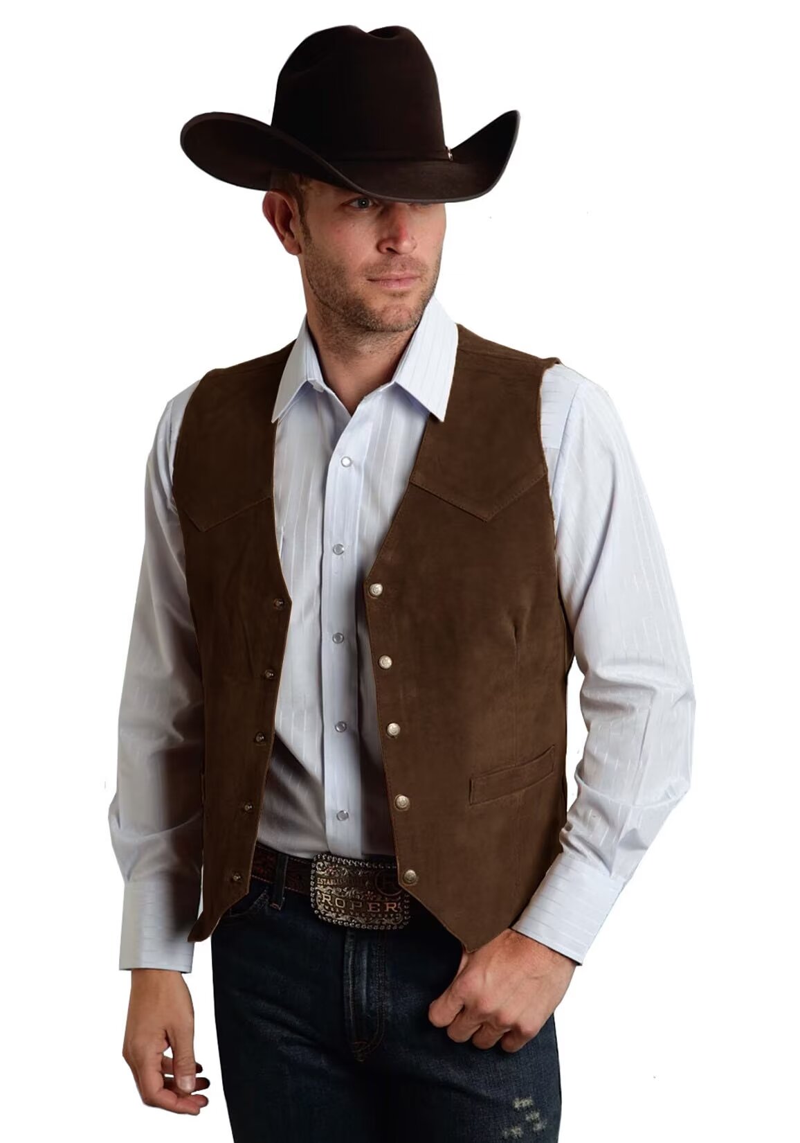 Men's brown suede vest 