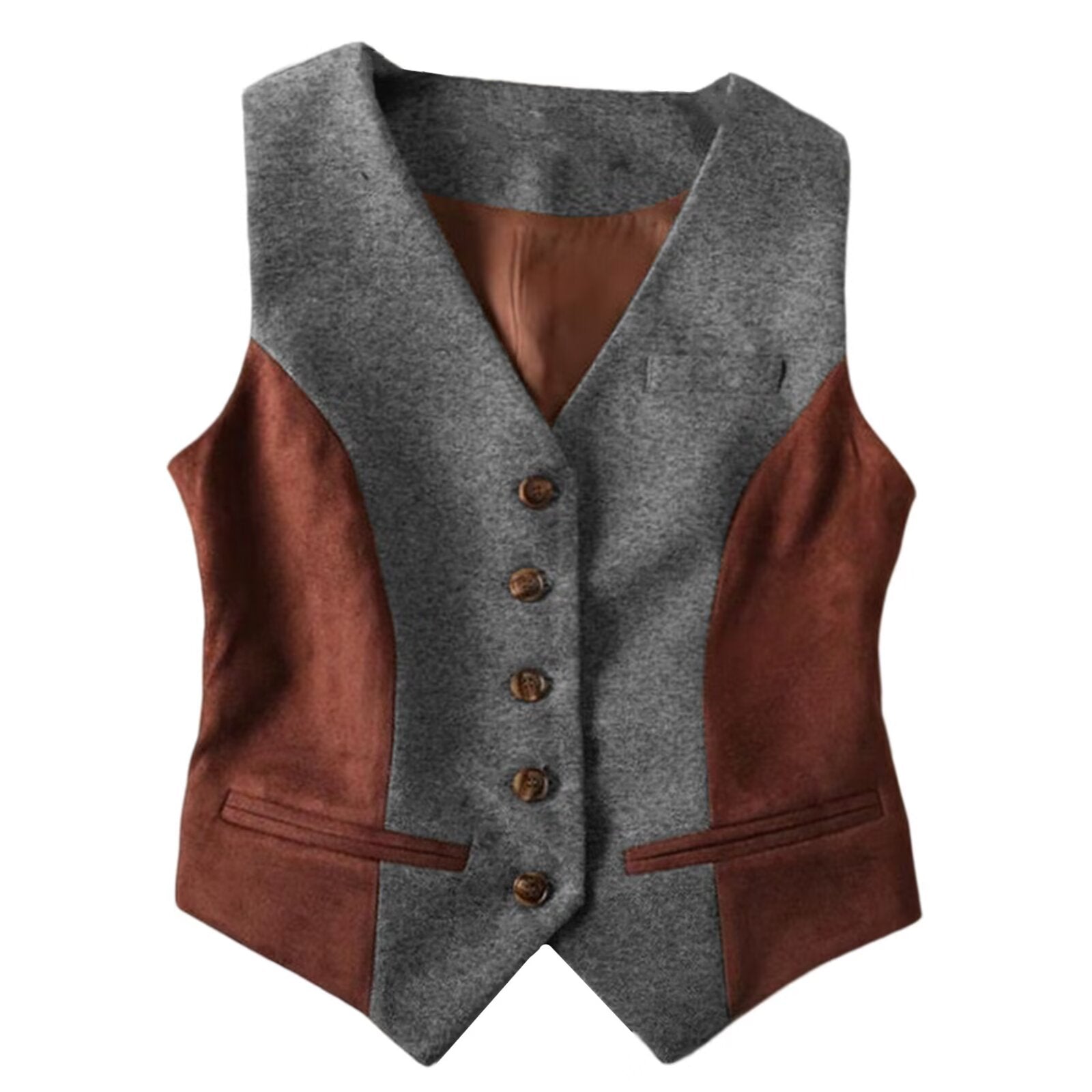 Women's gray tweed vest 