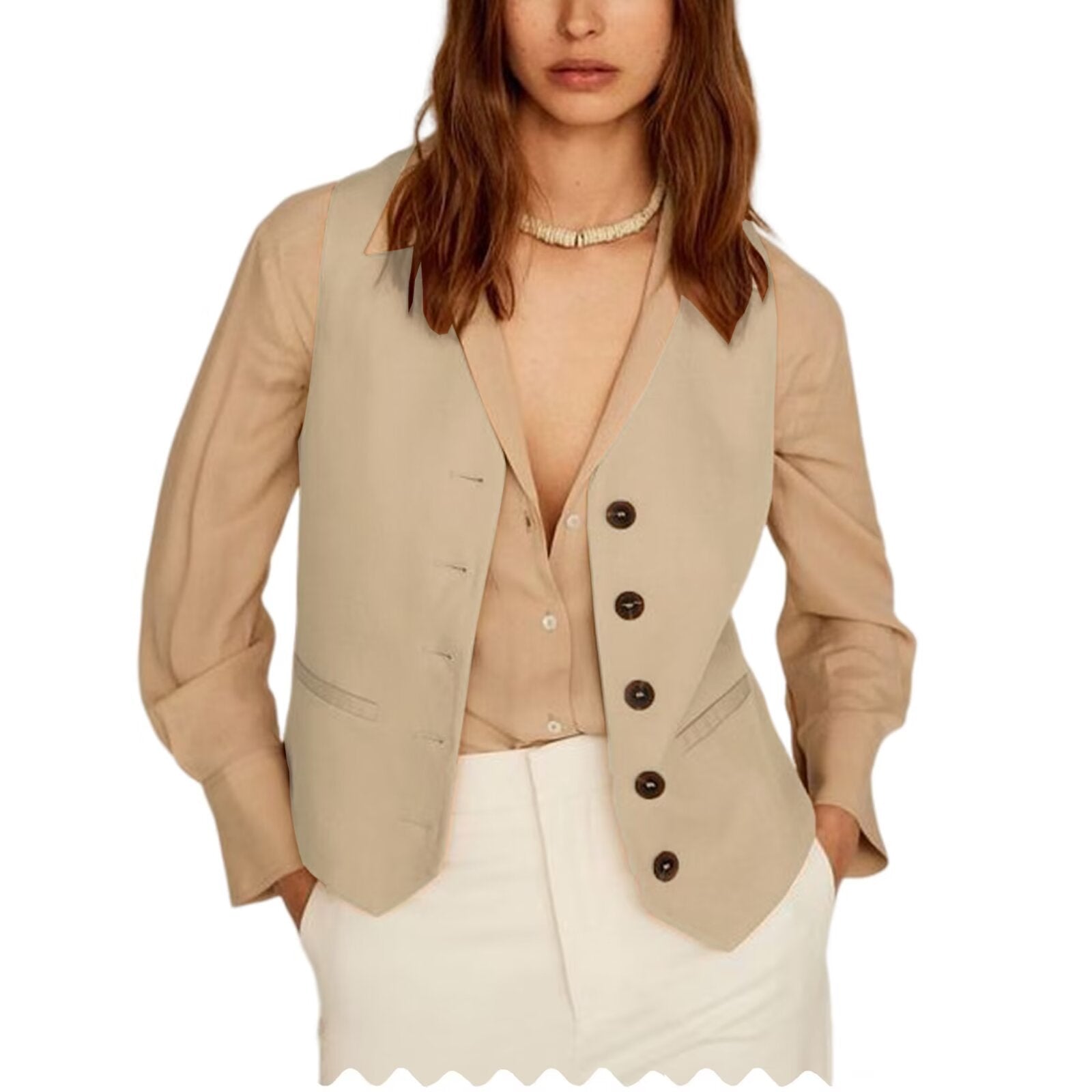 Women's khaki vest 