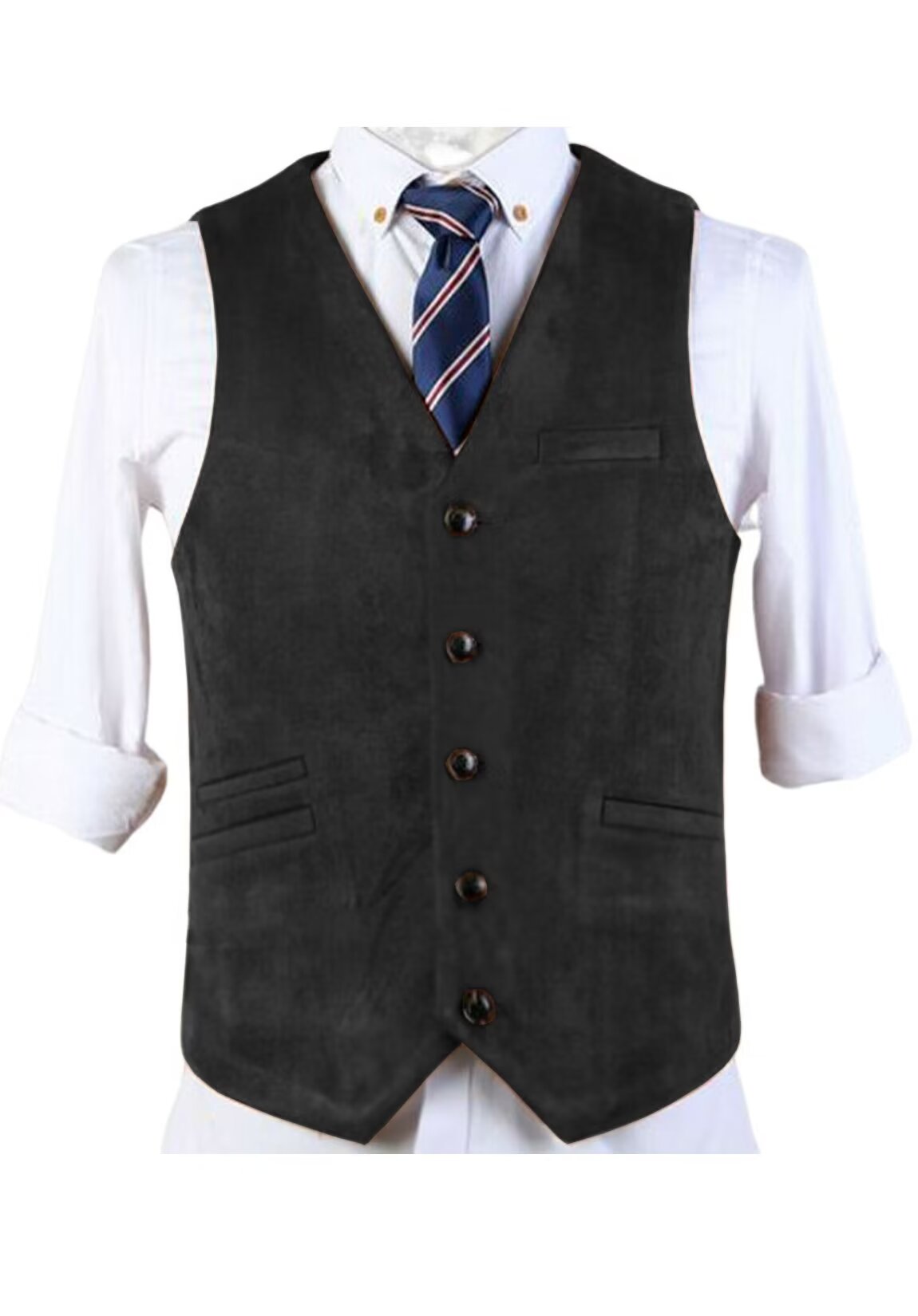 Men's black suede vest 