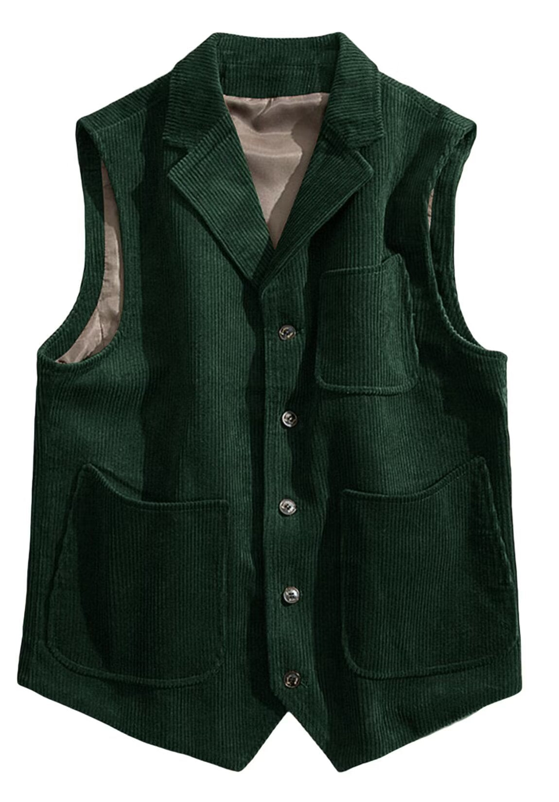 Men's green corduroy vest  
