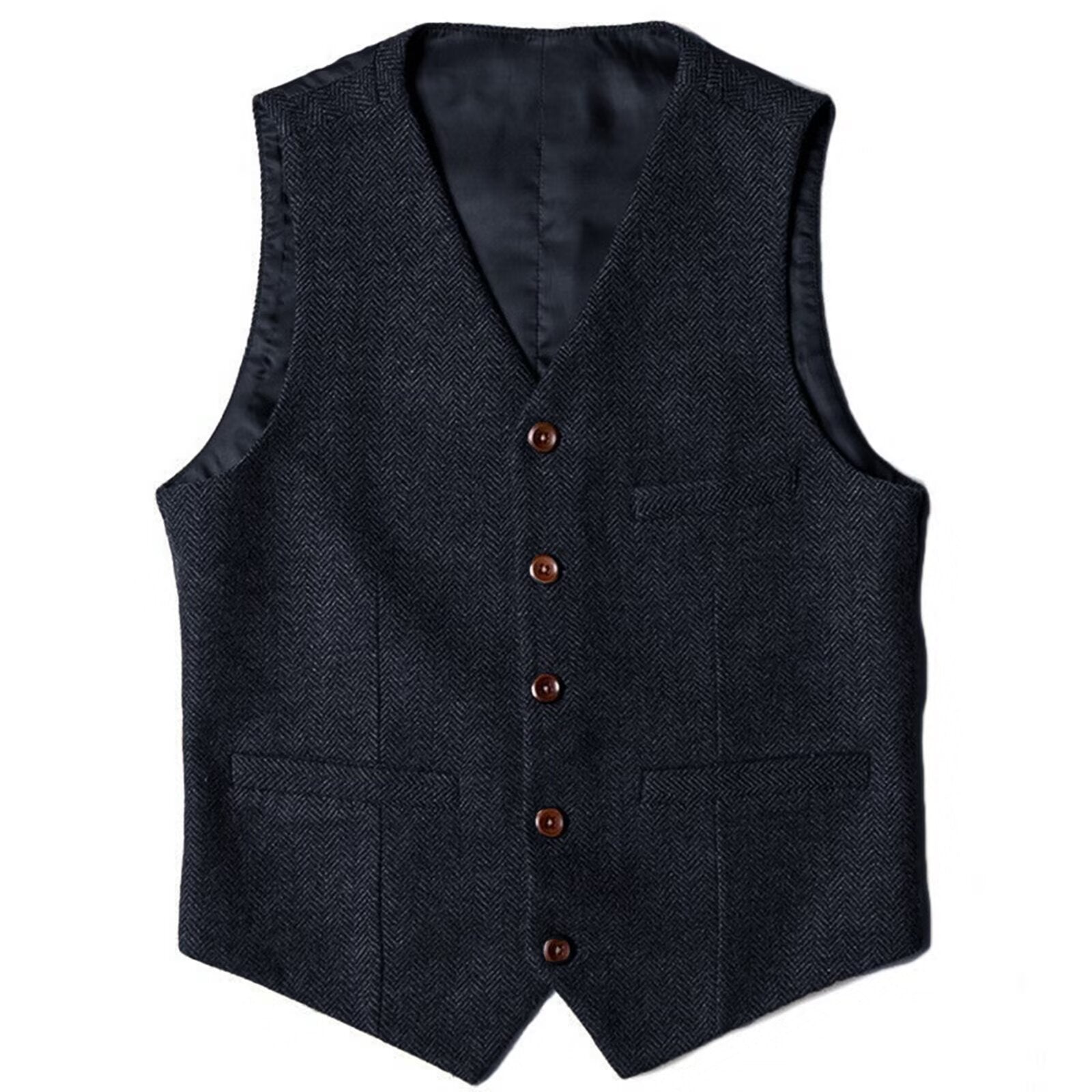 Men's navy tweed vest 