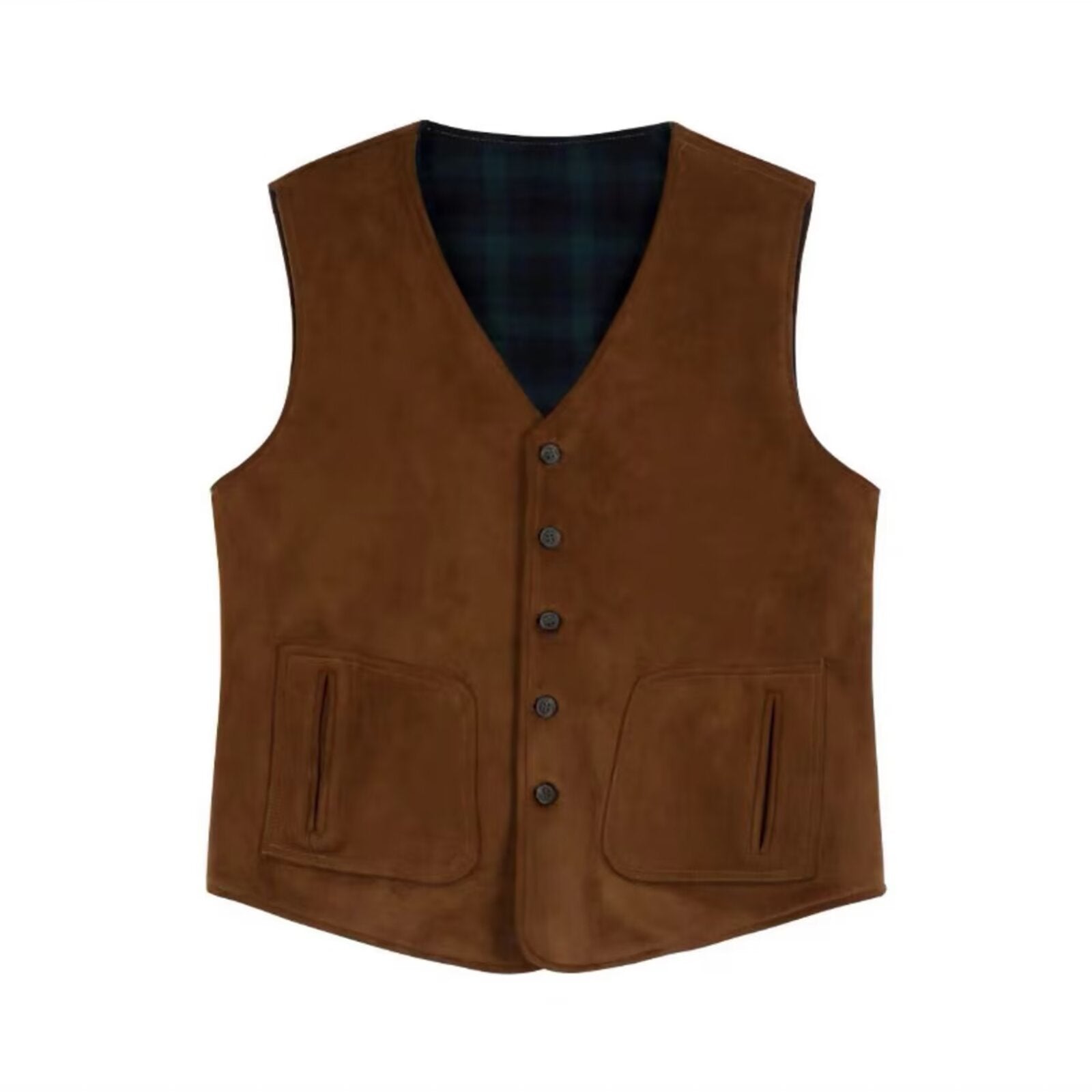 Men's khaki suede vest 