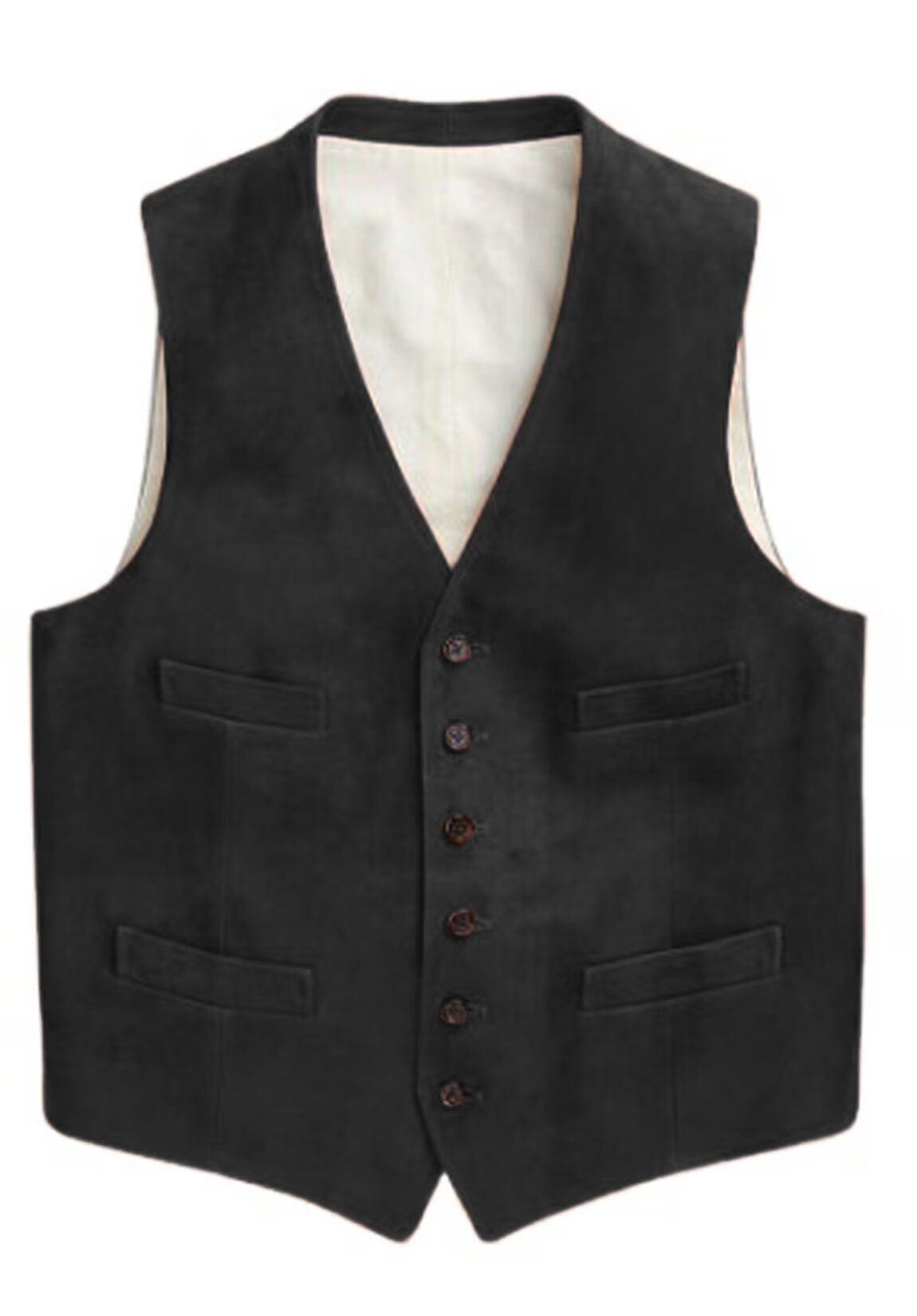 Men's black suede vest 