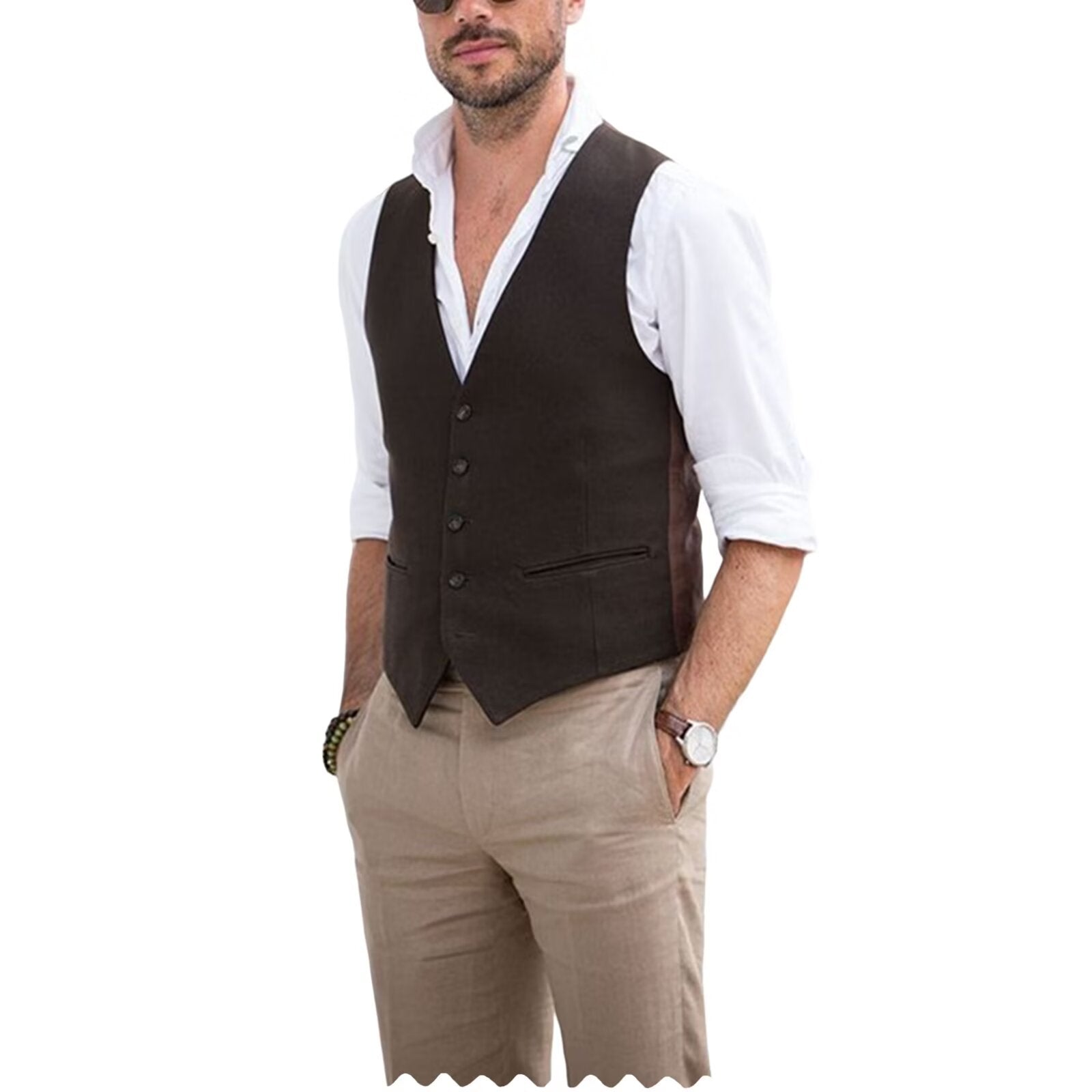 Men's brown suede vest 