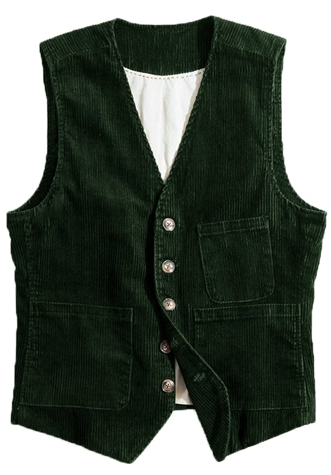 Men's green corduroy vest  