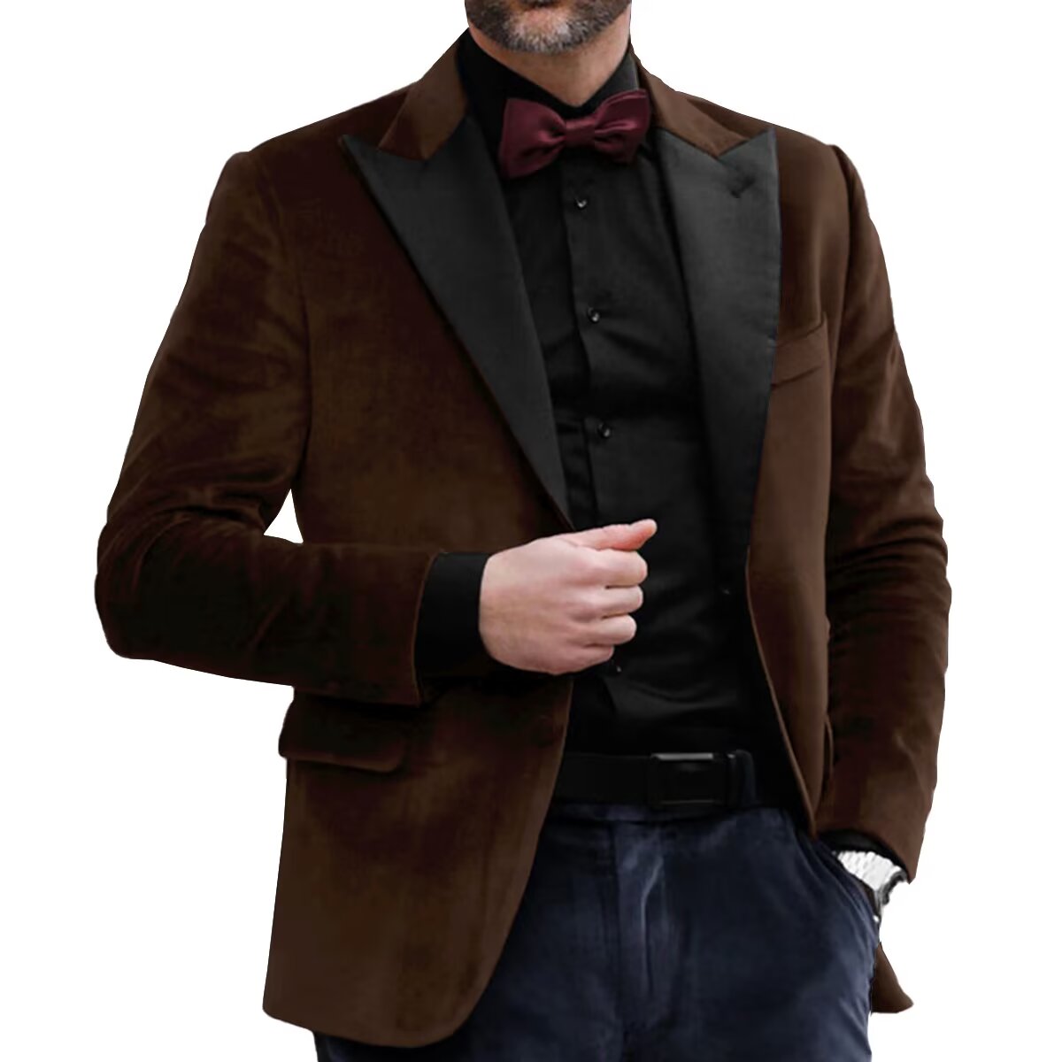 Men's brown velvet jacket