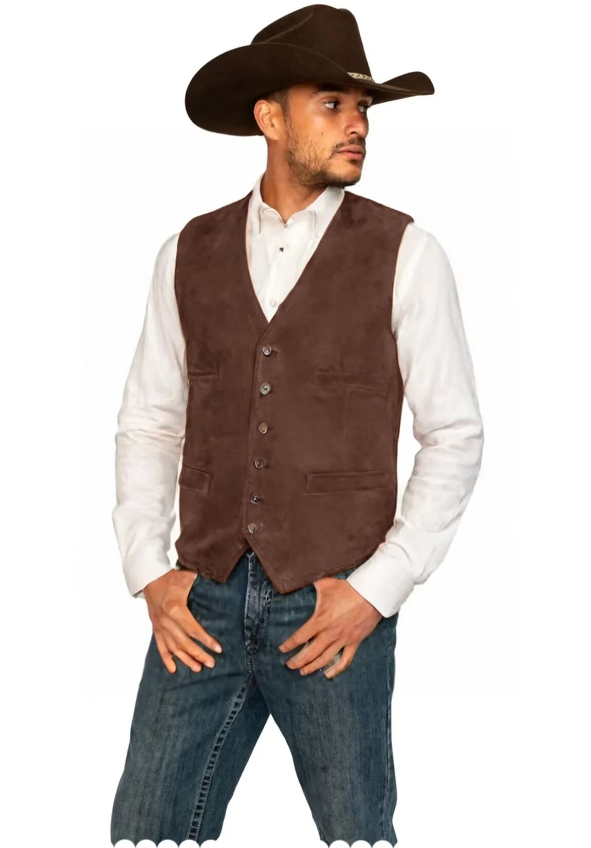 Men's brown suede vest 