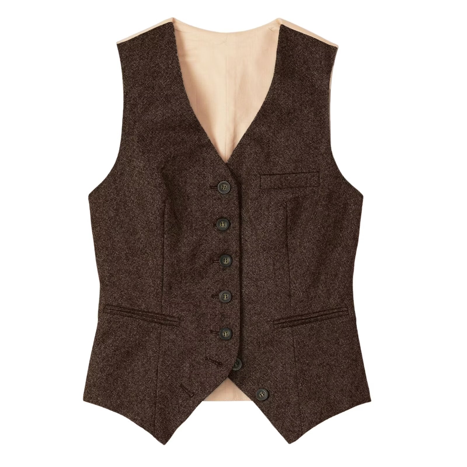 Women's brown tweed vest 