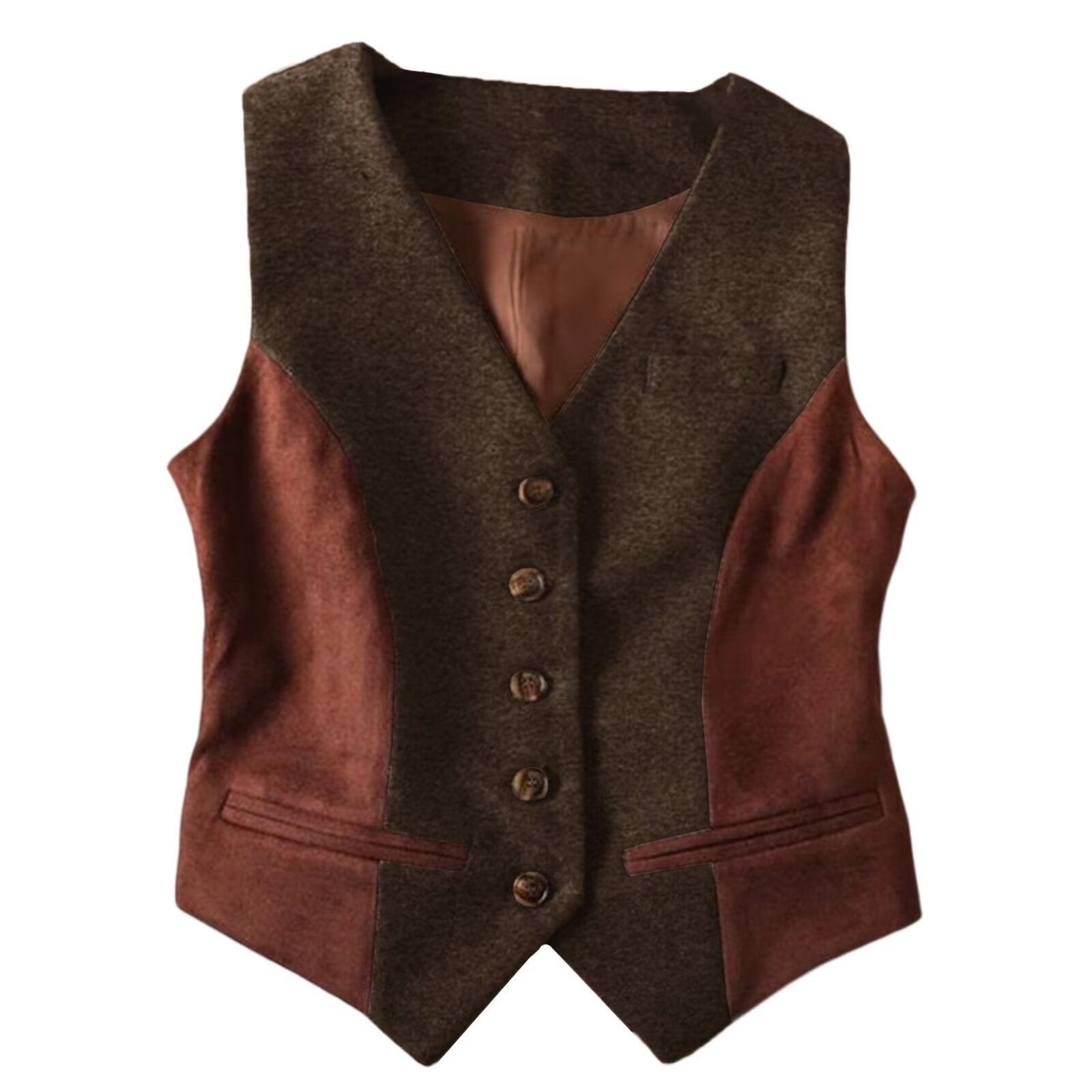 Women's brown tweed vest 