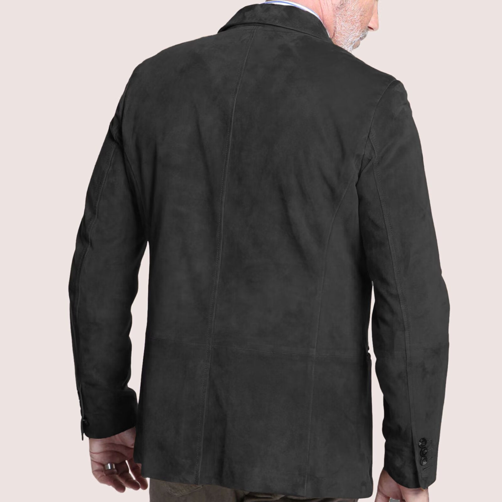 men's suede blazer in dark grey