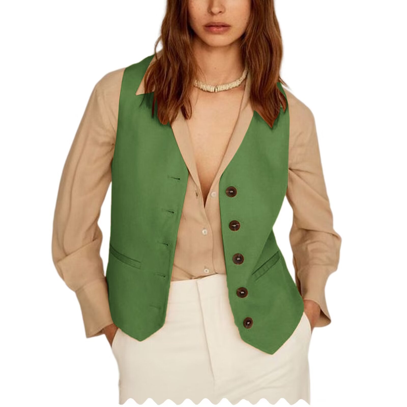 Women's green vest 