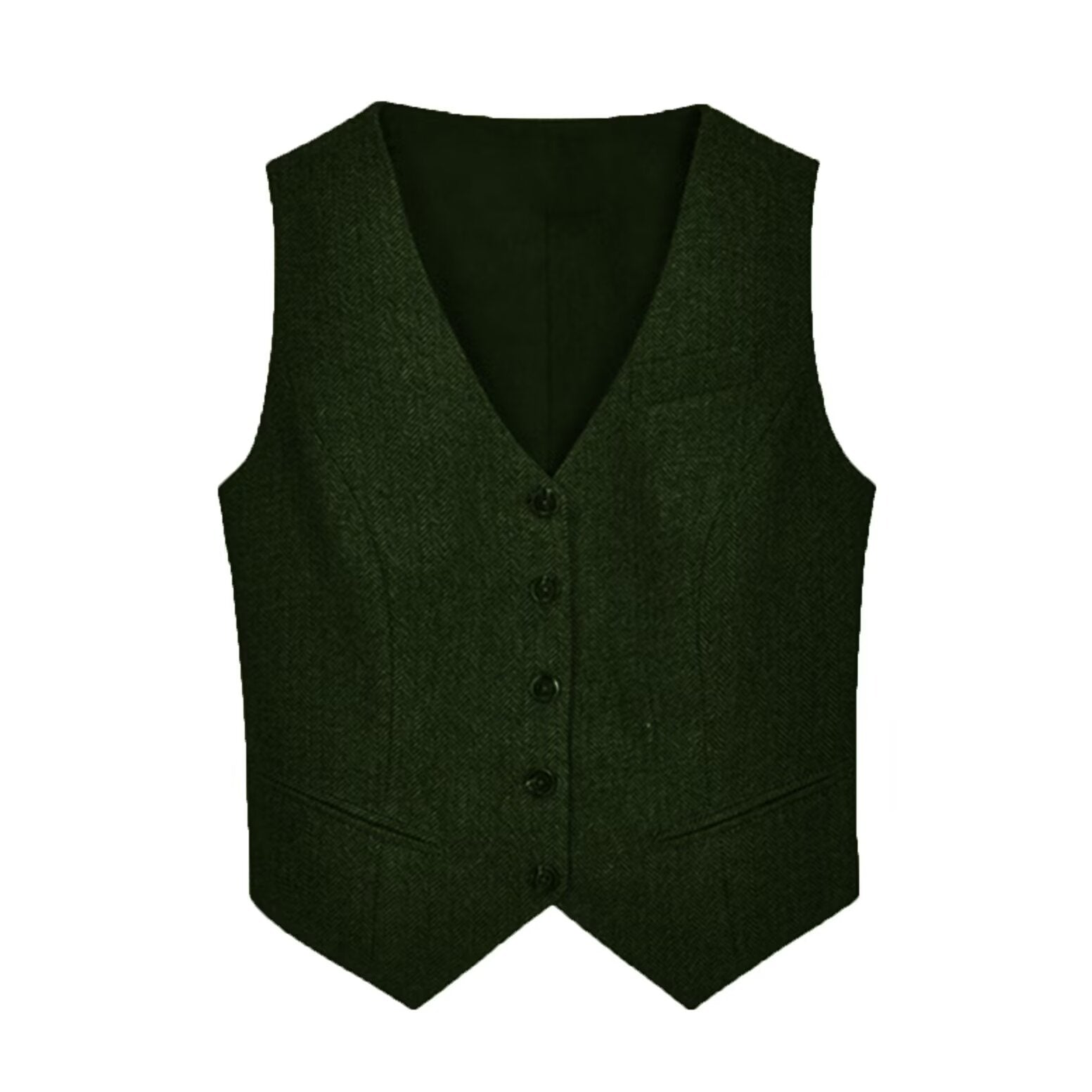 Women's green tweed vest 